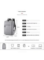 Laptop Backpack School Bag -Grey - Image 6
