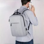 Laptop Backpack School Bag -Grey - Image 11